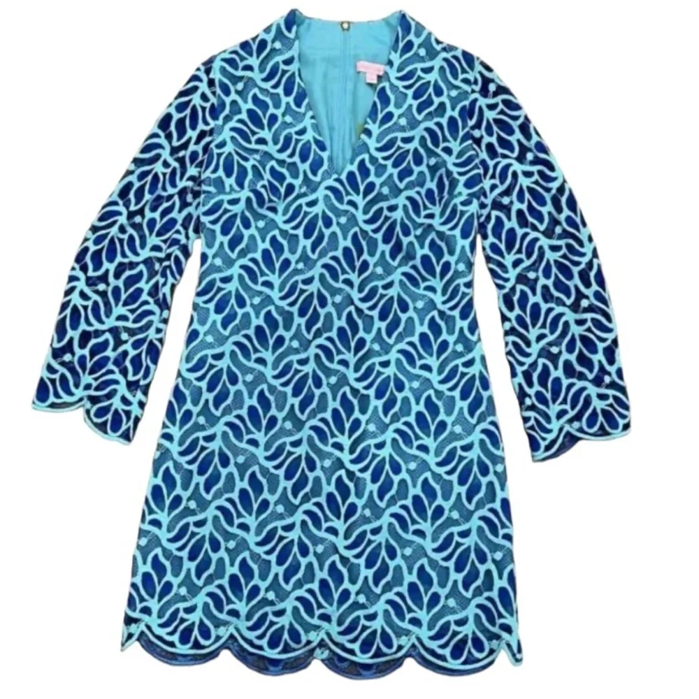 Lilly Pulitzer Devina Blue Lace Shift Dress Women's 8 - Picture 5 of 8